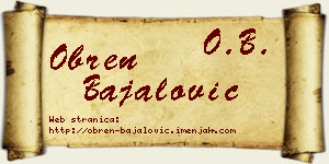 Obren Bajalović vizit kartica